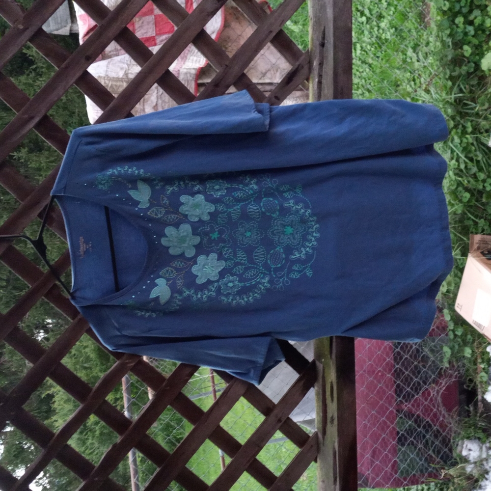 Breckenridge woman 2x flower floral print tshirt short sleeve